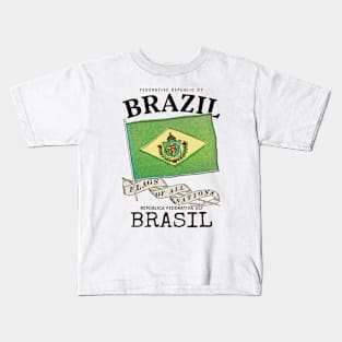 Antique Flag of Brazil Kids T-Shirt